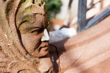 Sculpture, railings of a building