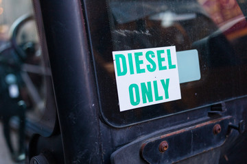Diesel only sticker