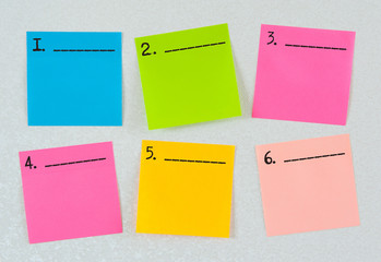 Plan of the week on stickers. Colored stickers. Office forms and blank stickers.