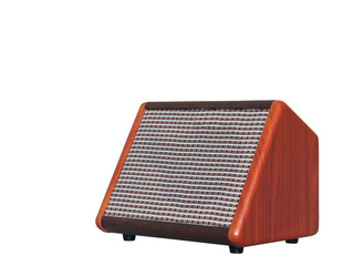 Acoustic guitar amplifier isolated on white background