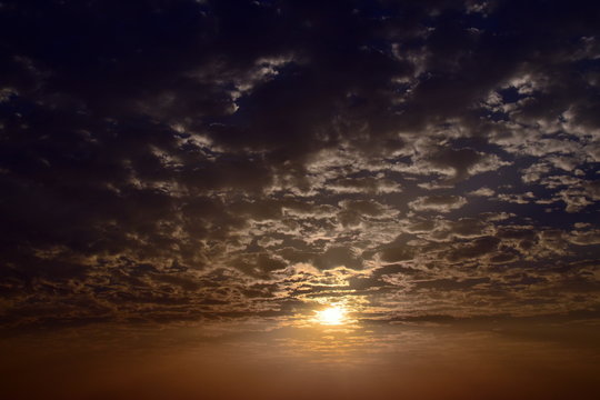 Dramatic sky while sunset