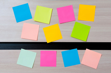 Plan of the week on stickers. Colored stickers. Office forms and blank stickers.