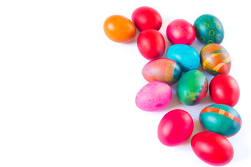Colorful easter eggs isolated on white background