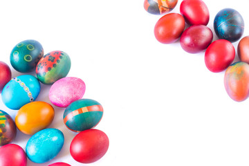 Colorful easter eggs isolated on white background