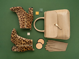 Stylish accessories and cosmetics.