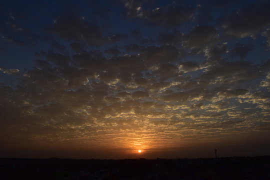 Dramatic nature while sunset