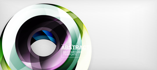 Modern geometric circles abstract background, colorful round shapes with shadow effects