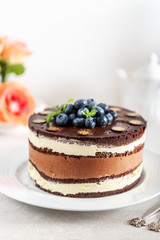 Dessert Menu Belgian Chocolate Layered Gateau