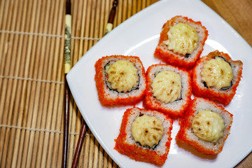 sushi on a plate