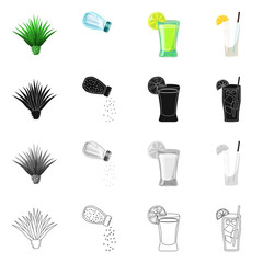 Isolated object of cafe and Latin icon. Collection of cafe and national vector icon for stock.