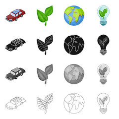 Isolated object of innovation and technology  symbol. Set of innovation and nature  stock symbol for web.