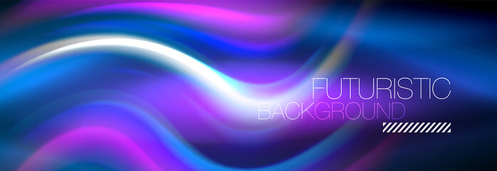 Fluid colors mixing glowing neon wave background, holographic texture