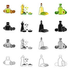 Isolated object of healthy  and vegetable  symbol. Collection of healthy  and agriculture stock vector illustration.