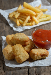 Chicken nuggets and french fries