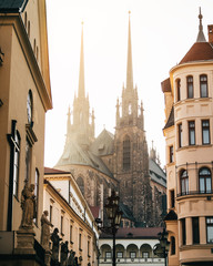 Brno Katedra Świętych Apostołów Piotra i Pawła - Zachód Słońca