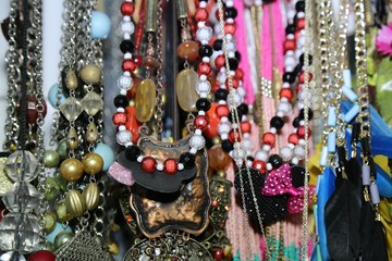 beads and colorful necklaces