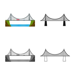 Vector design of connection and design sign. Set of connection and side vector icon for stock.