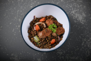 plat de saucisse lentilles