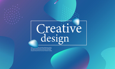 Fluid shapes composition. Wavy cover design.