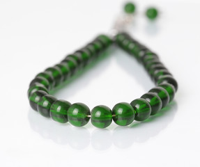 colorful rosary and beads (isolated)