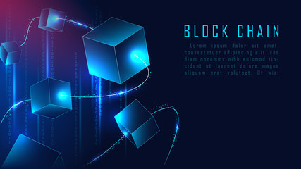 Abstract Blockchain banner in futuristic Concept
