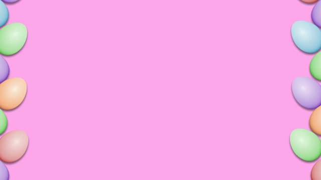 Easter eggs border frame. Easter eggs rotating - seamless loopable colorful background animation.