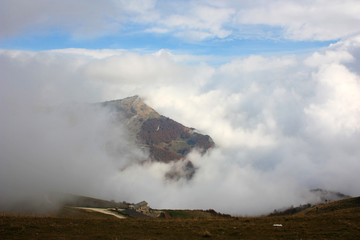 Clouds in the mountains