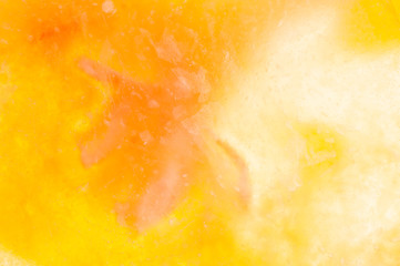 Yellow and Orange Colored ice texture macro shot