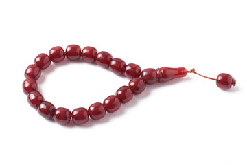 colorful rosary and beads (isolated)