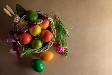 Easter eggs in the basket