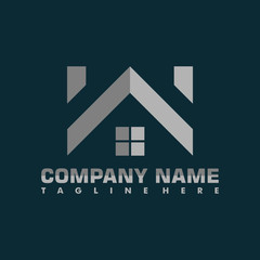 Real Estate Letter W Architecture Logo