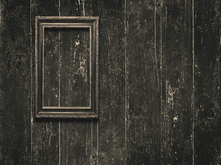 Old wooden frame on vintage  wooden background