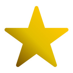 Star symbol icon - golden gradient, 5 pointed rounded, isolated - vector