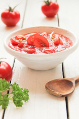 Tomatensauce Sugo Schale Tisch