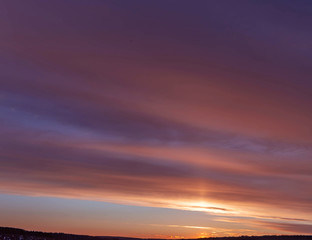 sunset sky shot on March 12, 2019 in Cheboksary, Russia