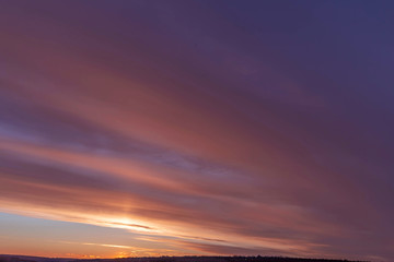 sunset sky shot on March 12, 2019 in Cheboksary, Russia