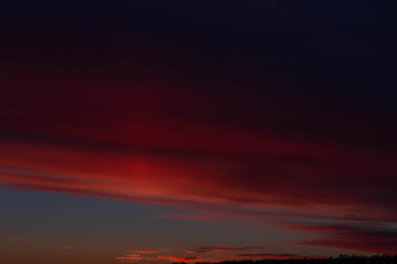 sunset sky shot on March 12, 2019 in Cheboksary, Russia