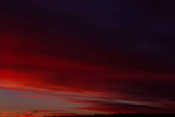 sunset sky shot on March 12, 2019 in Cheboksary, Russia