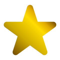 Star symbol icon - golden gradient, 5 pointed rounded, isolated - vector