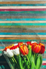 sfondo fiori primaverili tulipani colorati