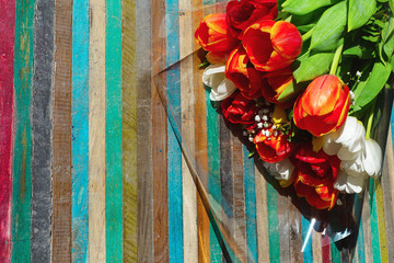 bouquet bello di tulipani rossi