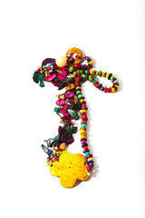 women's necklaces made of colored stones (life style) 