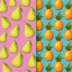 pattern of pears with pineapple fruits