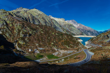 Totensee at the summit of the Grimsel Pass in the alps