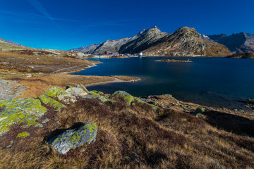 Totensee at the summit of the Grimsel Pass in the alps