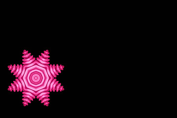 pink star on black background