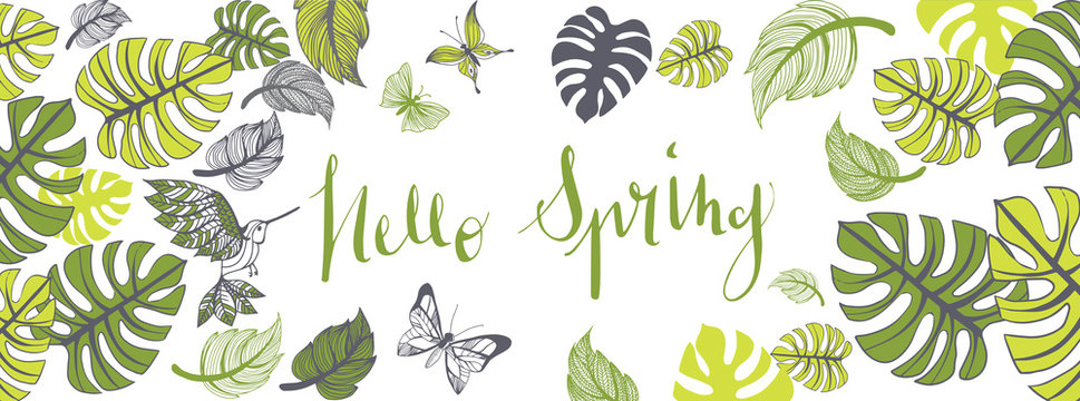 Spring illustrations banner