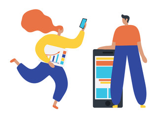 Set of business people flat icons. Flat style modern