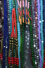 colorful rosary and beads (isolated)