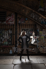 young woman in the city